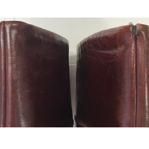 TANINO CRISCI BROWN LEATHER KNEE HIGH HEEL BOOTS - Picture 6 of 11